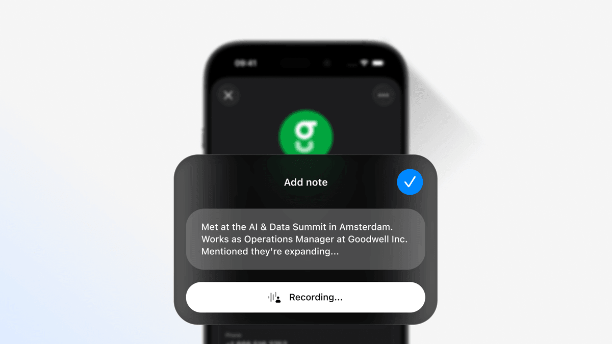 Een gespreksnotitie opnemen voor een contact in Tapify 2.0