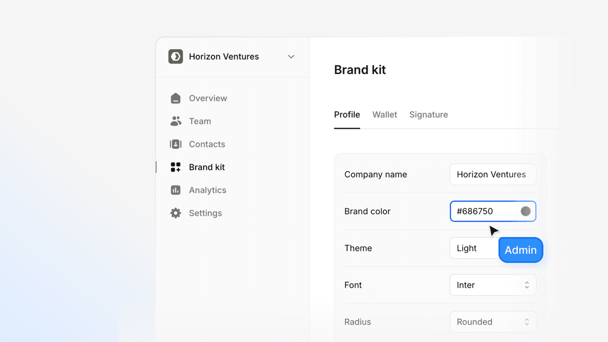 Een bedrijfsprofiel aanpassen in de Tapify-brandkit