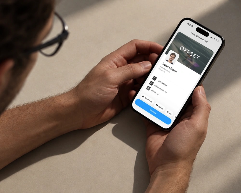 Een digitaal Tapify-visitekaartje aanpassen op een telefoon