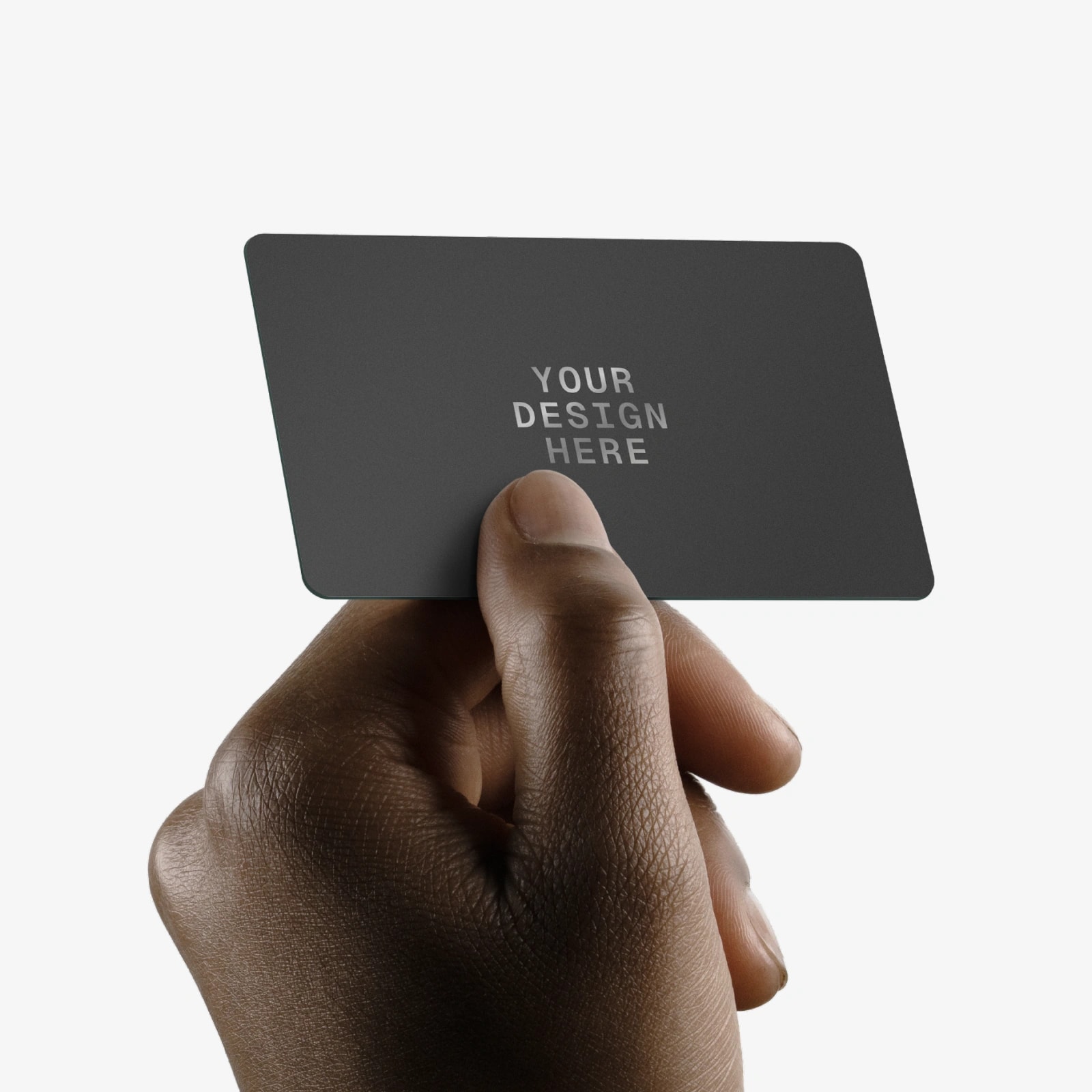 Hand holding Engraved Metal NFC Card